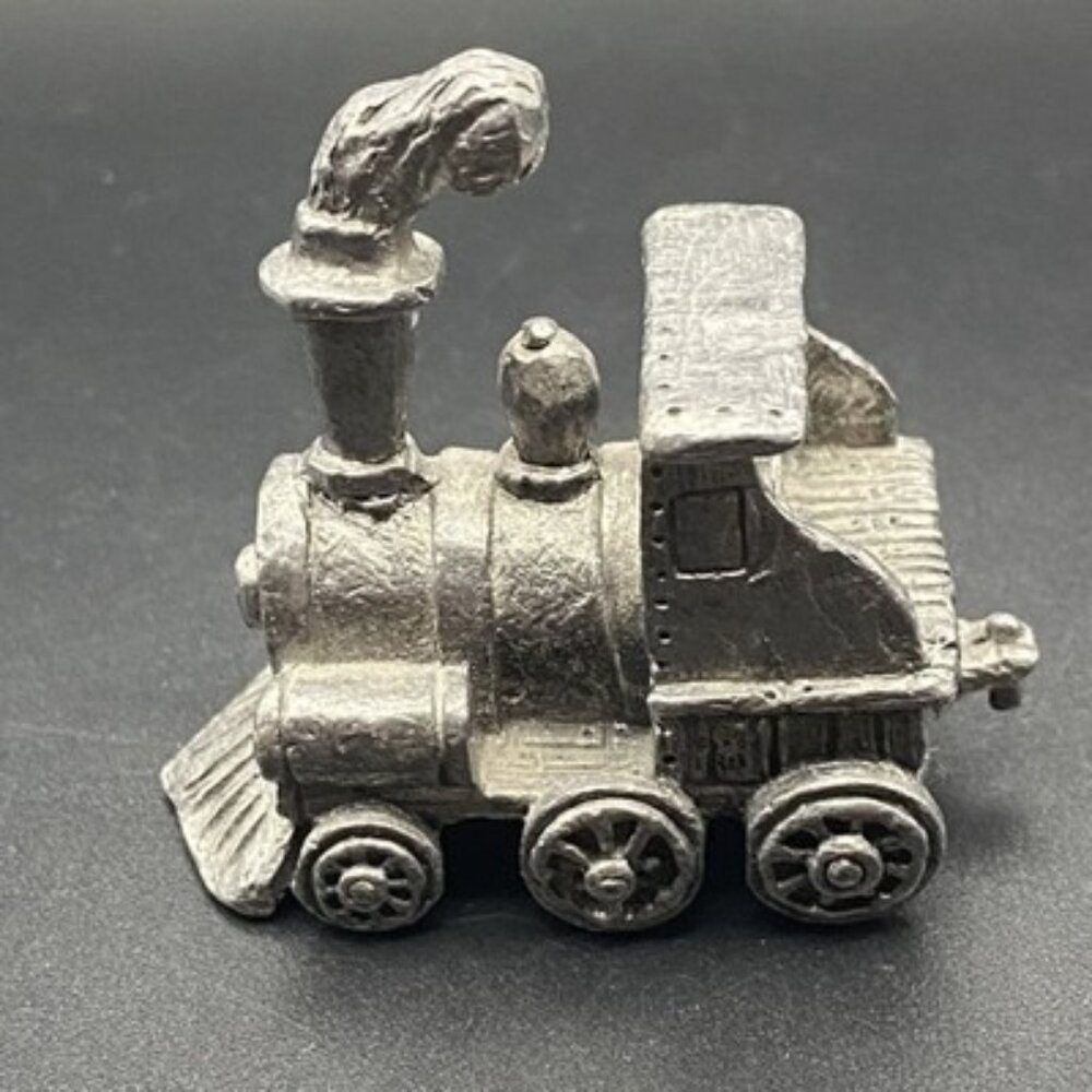 Michael Ricker RB 1986 5 Pc Pewter Train Set 9.5"L  Engine, 3 Flats & Caboose - Picture 5 of 16